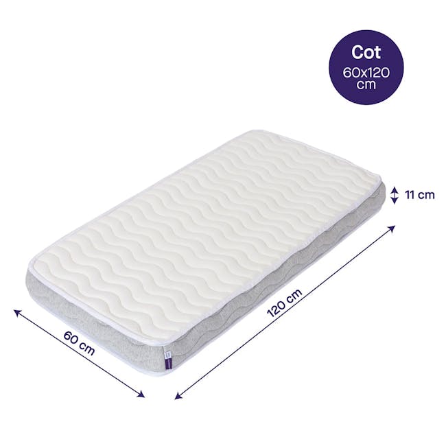Sprung top cot mattress