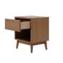 Aspen King Storage Bed in Acru with 2 Kyoto Top Drawer Bedside Table in Walnut - 11