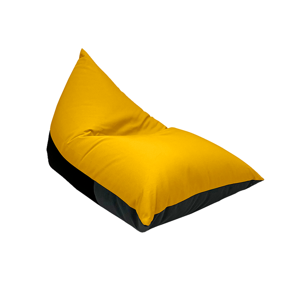 yellow and grey bean bag