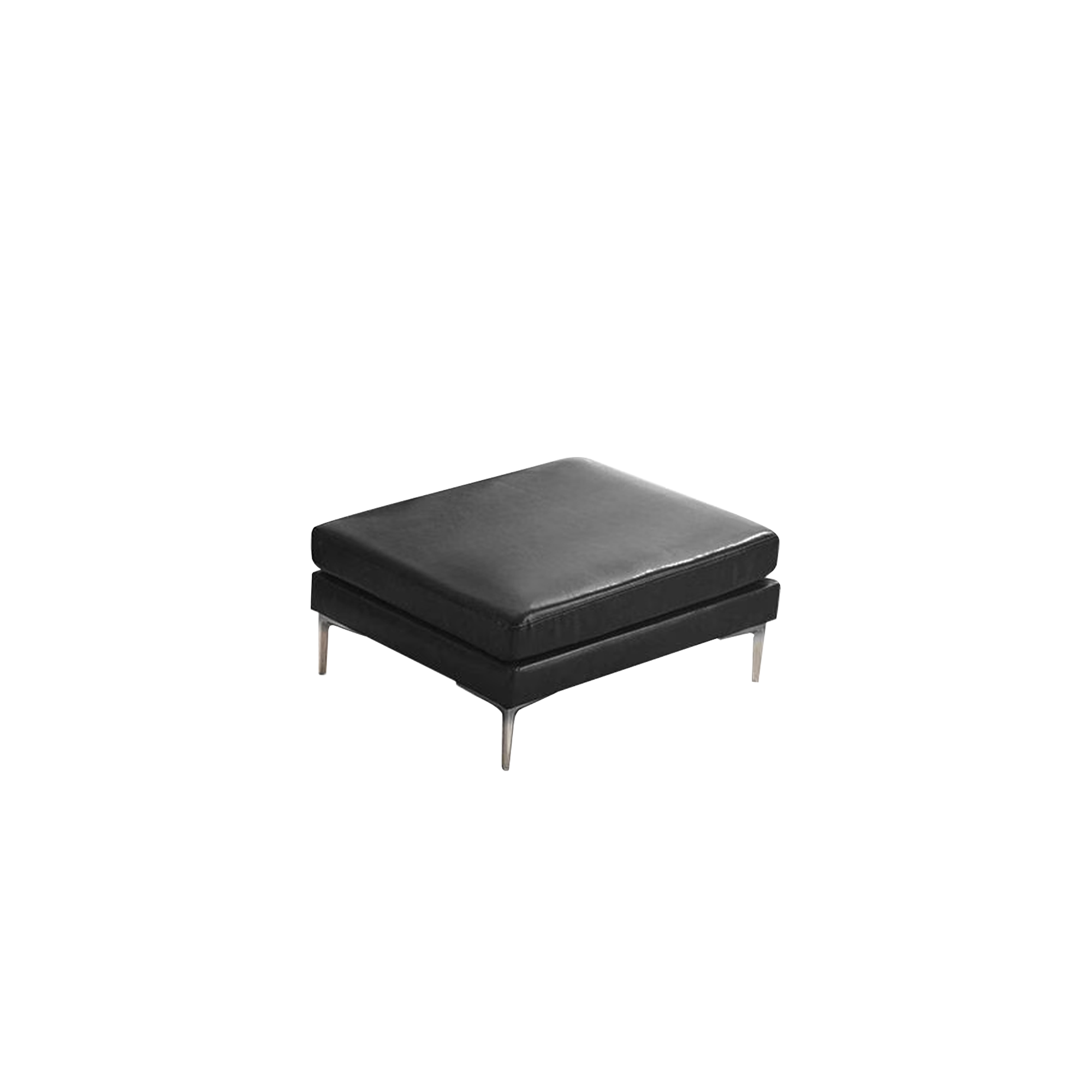 Leca Ottoman - Black (Faux Leather)