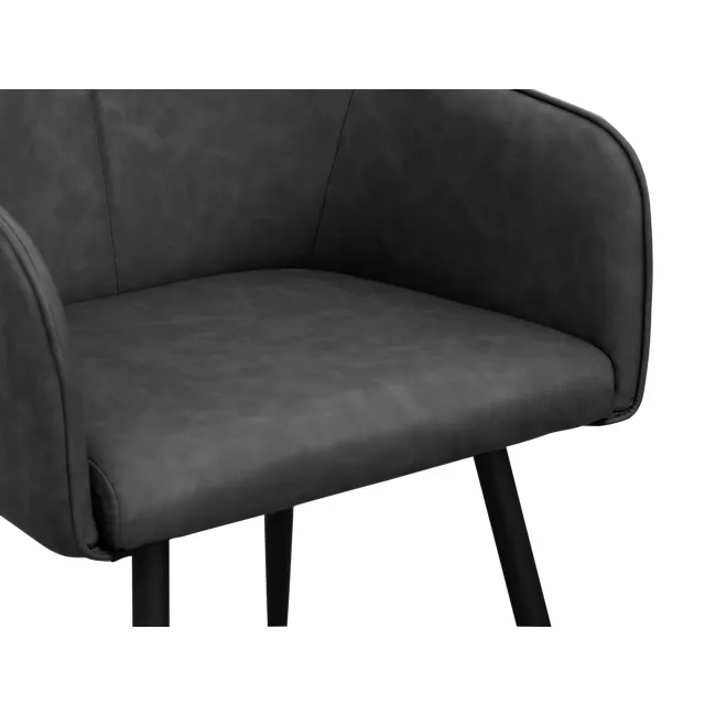Charlie Dining Armchair - Grey (Faux Leather) - 6 - Leather armchair, minimalist design, high-quality upholstery, modern