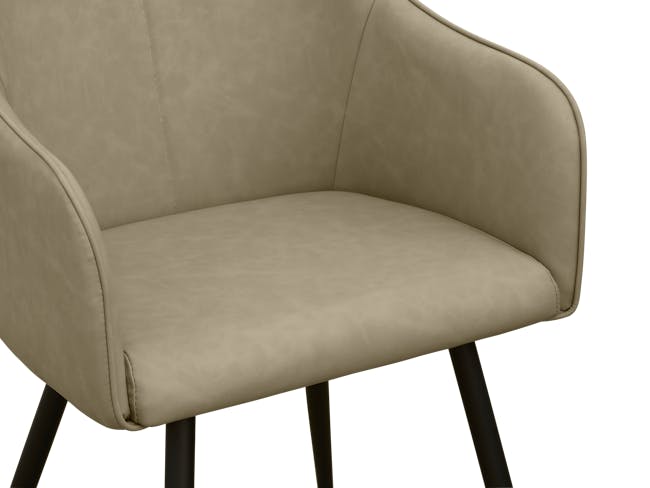 Charlie Dining Armchair - Light Taupe (Faux Leather) - 5