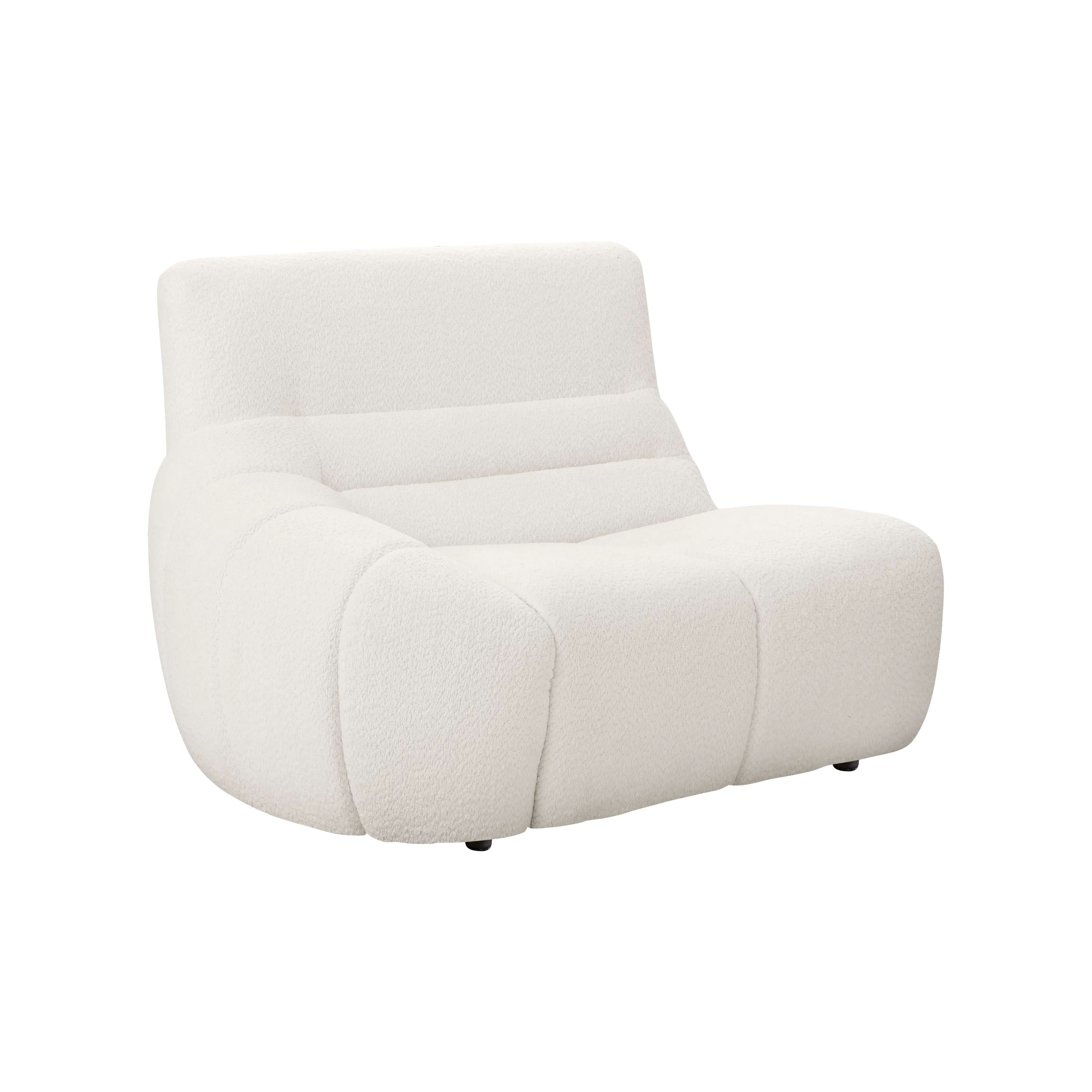 Tara 4 Seater Corner Extended Sofa - Beige - 9 - Luxurious white upholstered lounge chair, modern design, plush fabric