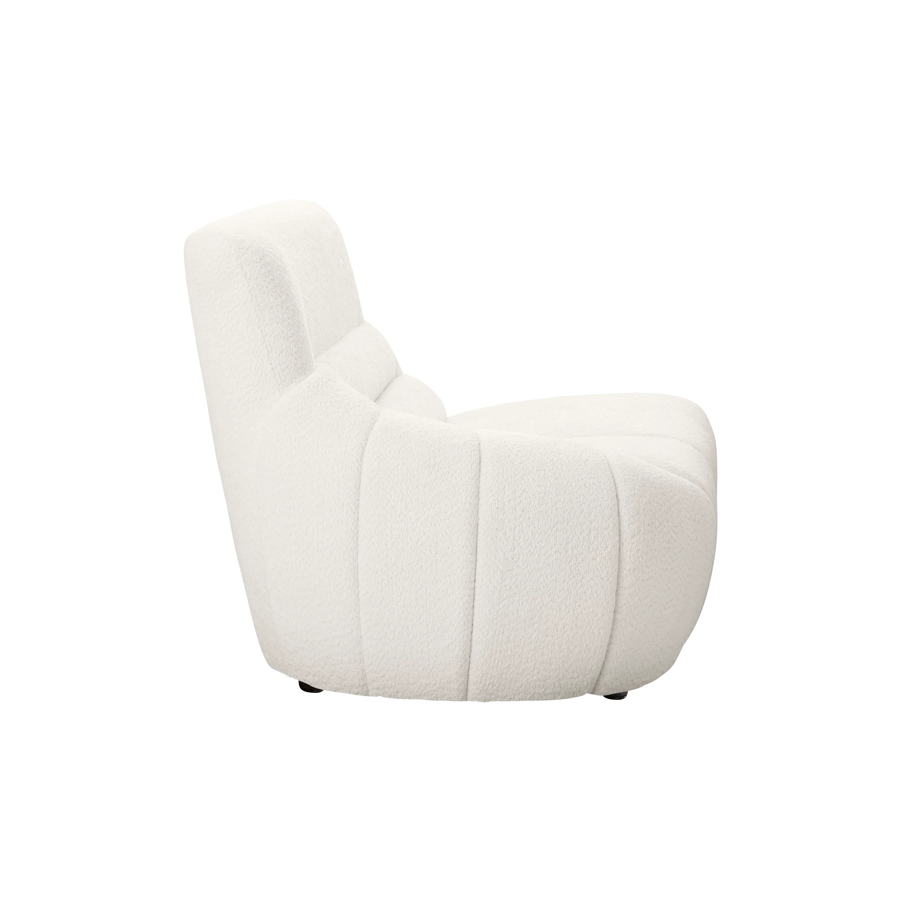 Tara 4 Seater Corner Extended Sofa - Beige - 10 - White plush recliner, modern design, comfortable seating, minimalist