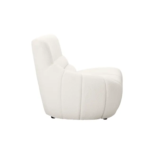 Tara 4 Seater Sofa - Beige - 19 - White plush recliner, modern design, comfortable seating, minimalist style, cozy ambiance
