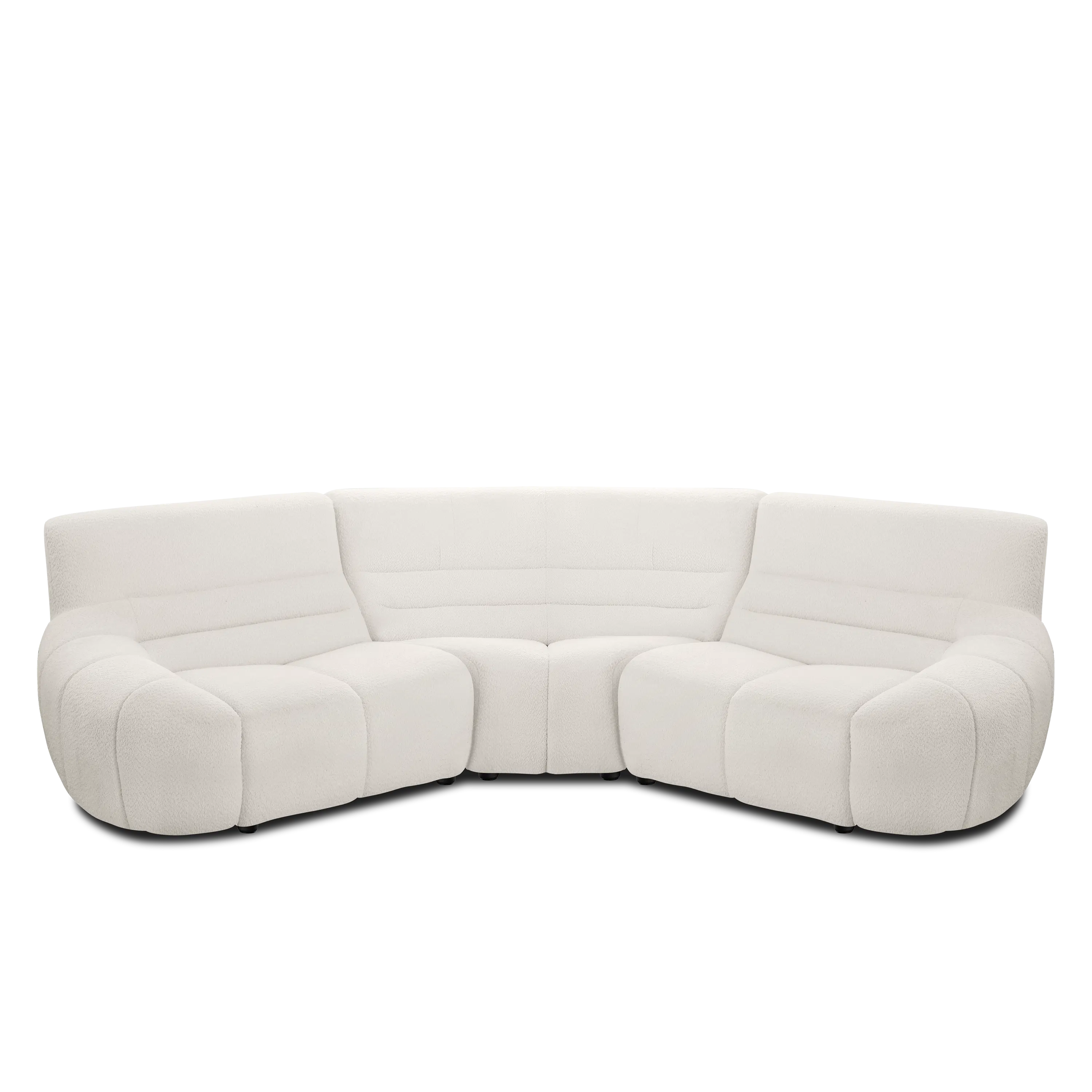 Tara Left Arm Sofa Unit - Beige - 12 - Luxurious white sectional sofa, modern design, plush fabric, ergonomic shape