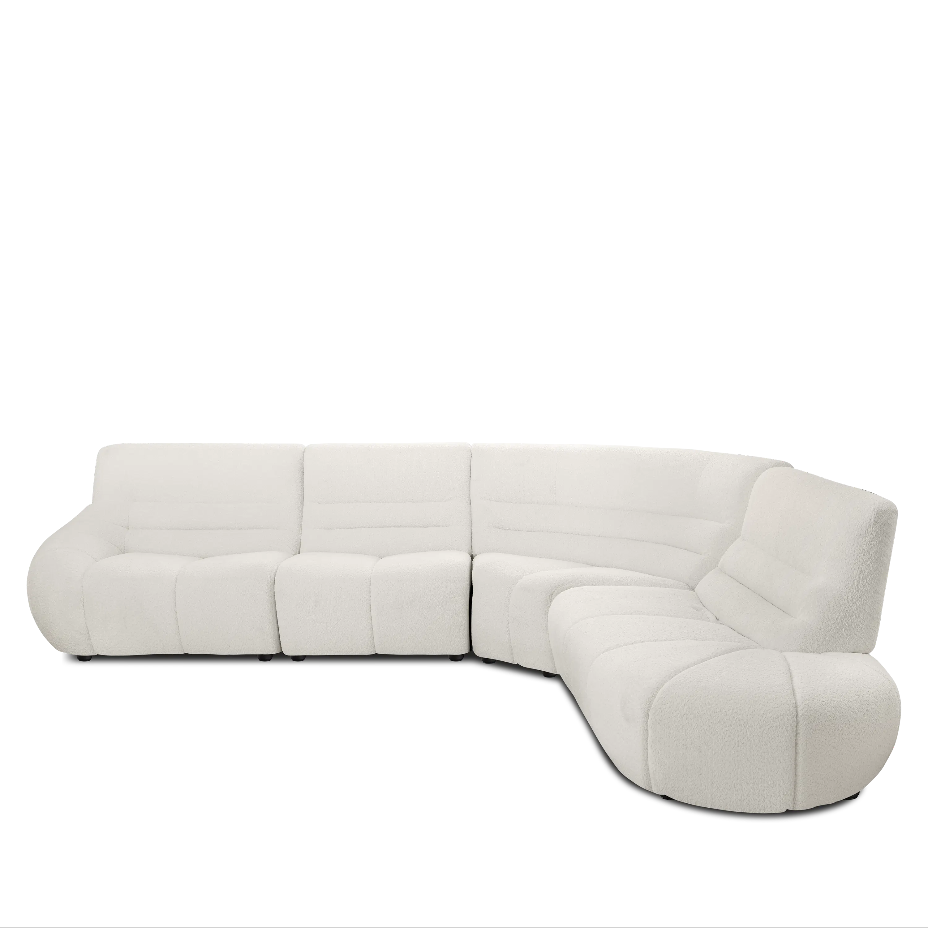Tara Left Arm Sofa Unit - Beige - 14 - Modern minimalist white sofa, sleek design, comfortable seating, plush fabric