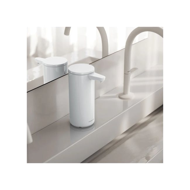 simplehuman 9oz Sensor Pump - White - 6 - White modern bathroom sink, sleek faucet, minimalist design, contemporary decor