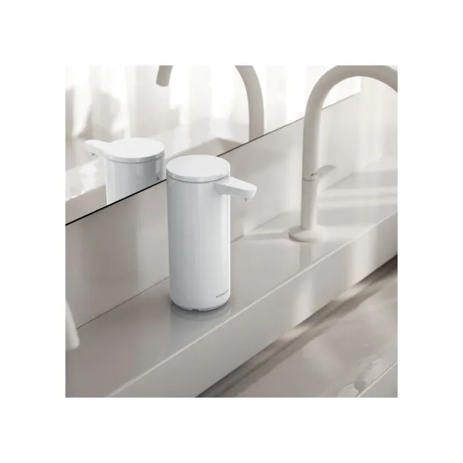 simplehuman 9oz Sensor Pump - White - 6 - White modern bathroom sink, sleek faucet, minimalist design, contemporary decor