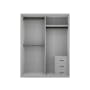 Lorren Sliding Door Wardrobe 3 with Glass Panel - Matte White - 1