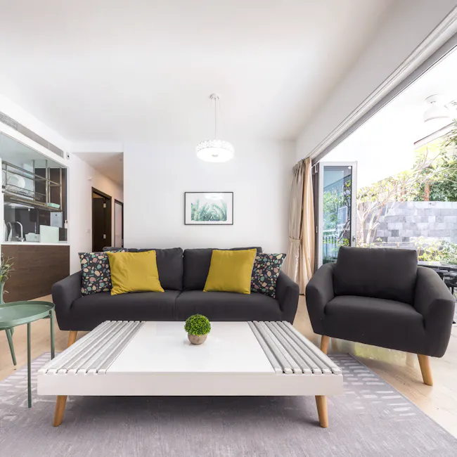 Hana 3 Seater Sofa with Hana 2 Seater Sofa - Charcoal - 8