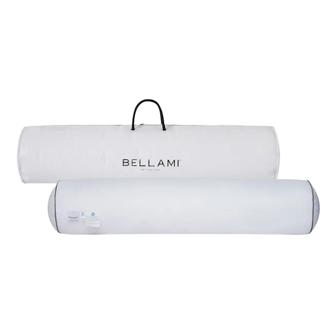 Bellami ZZEN Tencel DownFeel Luxury Bolster - 1 - White rolled-up mattress, Bellami brand, minimalist design, soft bedding