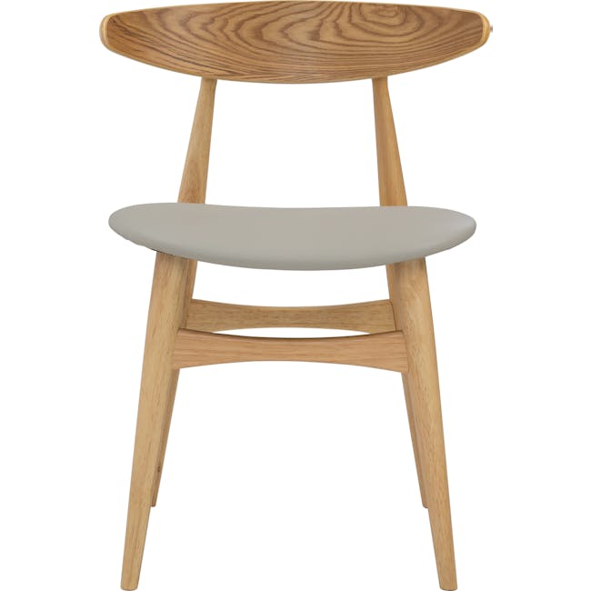 Tricia Dining Chair - Oak, Cream - 1