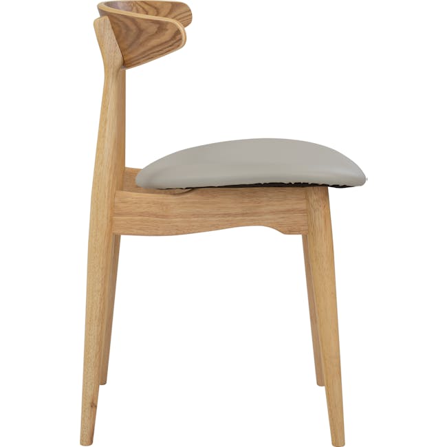 Tricia Dining Chair - Oak, Cream - 2