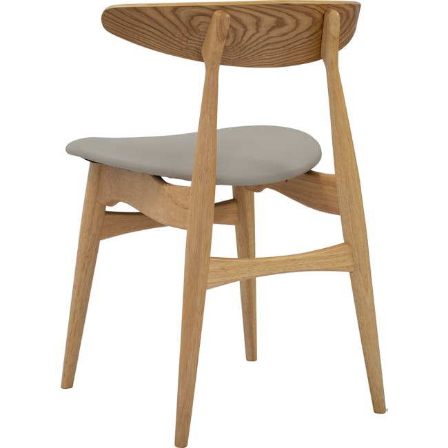 Tricia Dining Chair - Oak, Cream - 3