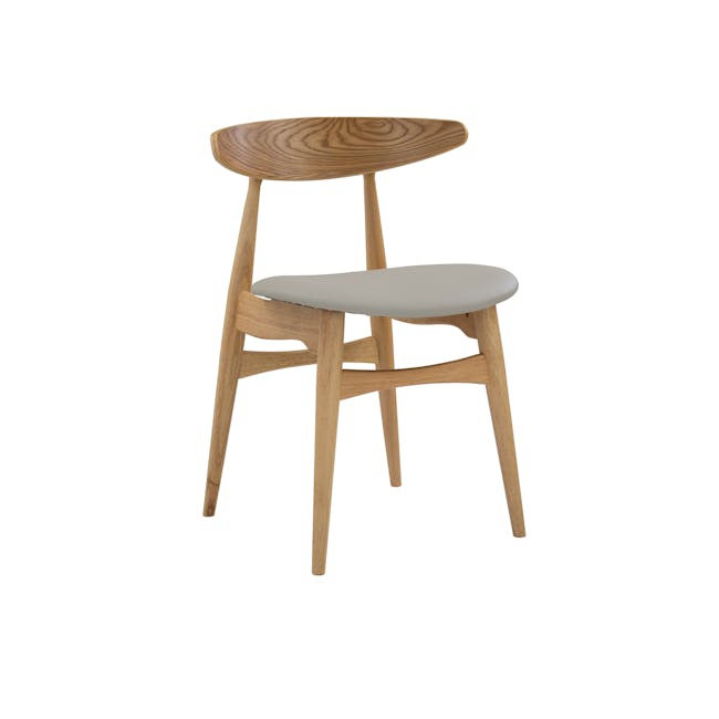 Tricia Dining Chair - Oak, Cream - 0