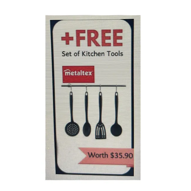 Risoli Frying Pan Blackplus Induction Black Handle (3 Sizes) *Free Kitchen Tools Set* - 9