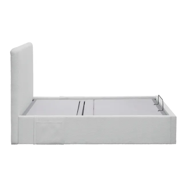 Aeva Queen Bed - Grey Boucle (frame only) - 3