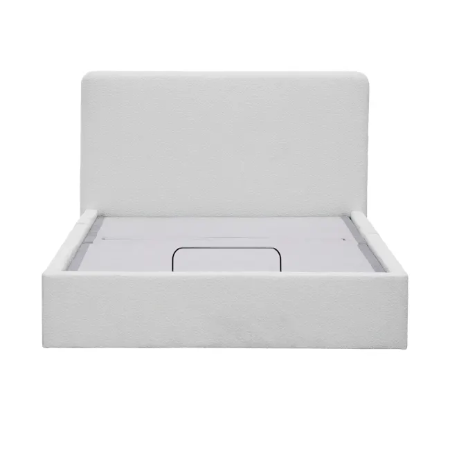 Aeva Queen Bed - Grey Boucle (frame only) - 1