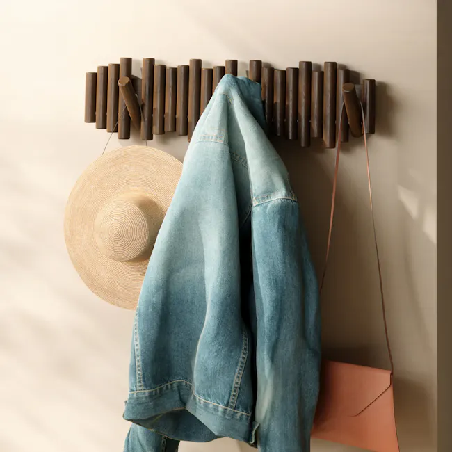 Picket 8 Wall Hook - Aged Wallnut - 9