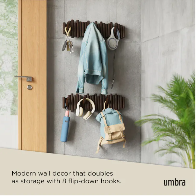 Picket 8 Wall Hook - Aged Wallnut - 3