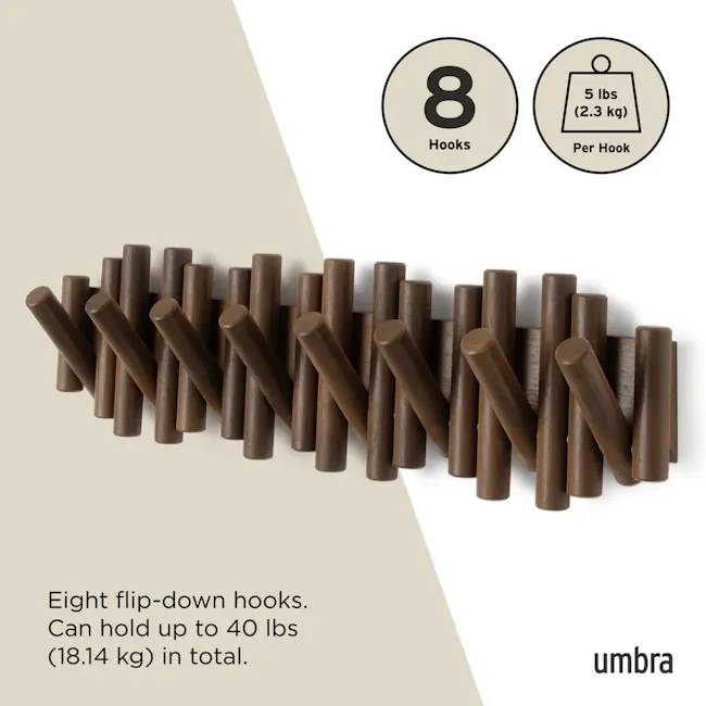 Picket 8 Wall Hook - Aged Wallnut - 4