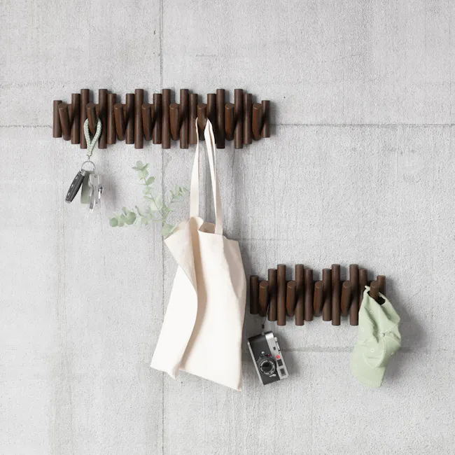 Picket 8 Wall Hook - Aged Wallnut - 8