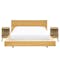 Akira Queen Storage Platform Bed with 2 Kyoto Single Shelf Bedside Tables in Oak - 0