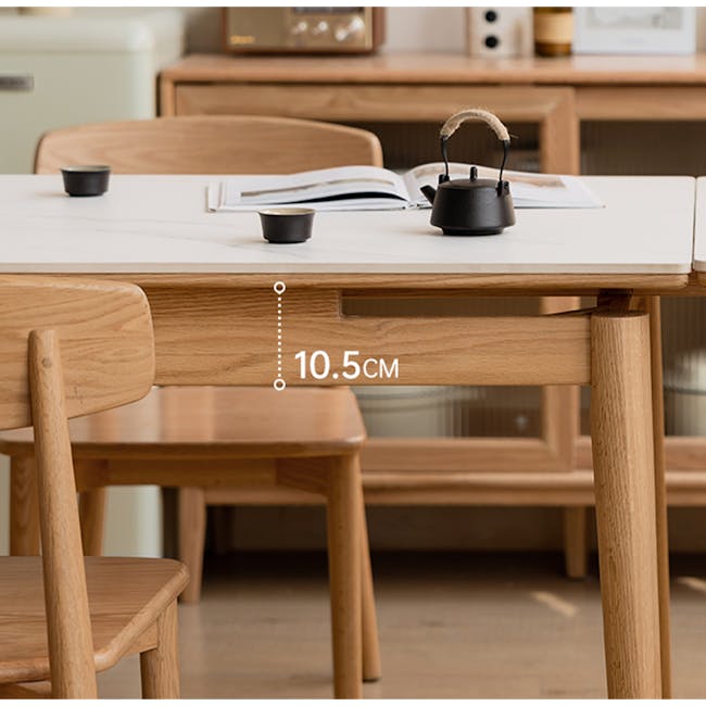 Fidela Extendable Dining Table 0.9m-1.5m (Sintered Stone) - 5 - Wooden dining table, minimalist design, modern kitchen, cozy