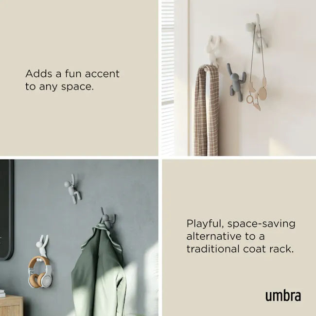 Buddy Wall Hook - Grey (Set of 3) - 5