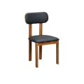Caius Chair - Walnut, Black (Faux Leather)