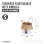 ecoHOUZE Seagrass Plant Basket With Handles - White (2 Sizes) - 3
