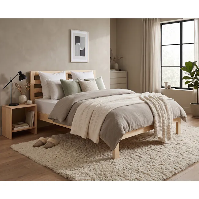 Katana Queen Wooden Headboard Bed - 2