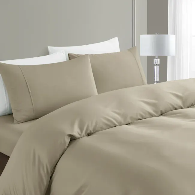 Pima Cotton Full Bedding Set - Taupe (4 Sizes) - 2