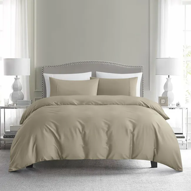 Pima Cotton Full Bedding Set - Taupe (4 Sizes) - 5
