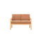Mendo 2 Seater Sofa - Coral (Fabric)