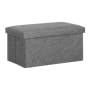 Domo Foldable Storage Bench Ottoman - Grey - 0