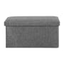 Domo Foldable Storage Bench Ottoman - Grey - 1