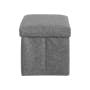 Domo Foldable Storage Bench Ottoman - Grey - 3