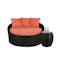 Round Sofa with Coffee Table Set - Orange Cushion - 0