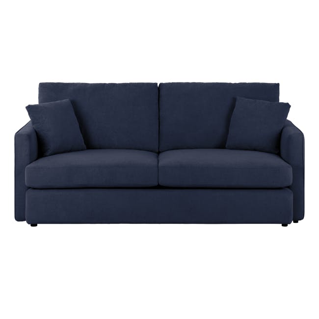 Ashley 3 Seater Sofa in Navy with Lowell Lounge Chair in Silver - 1