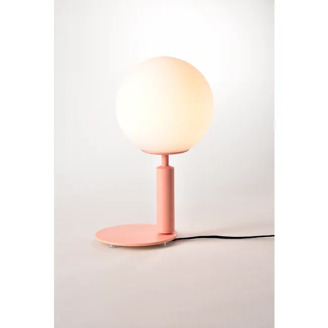 Hilda Table Lamp - Pink - 3 - Modern pendant light, minimalist design, round lampshade, pastel pink color, sleek structure