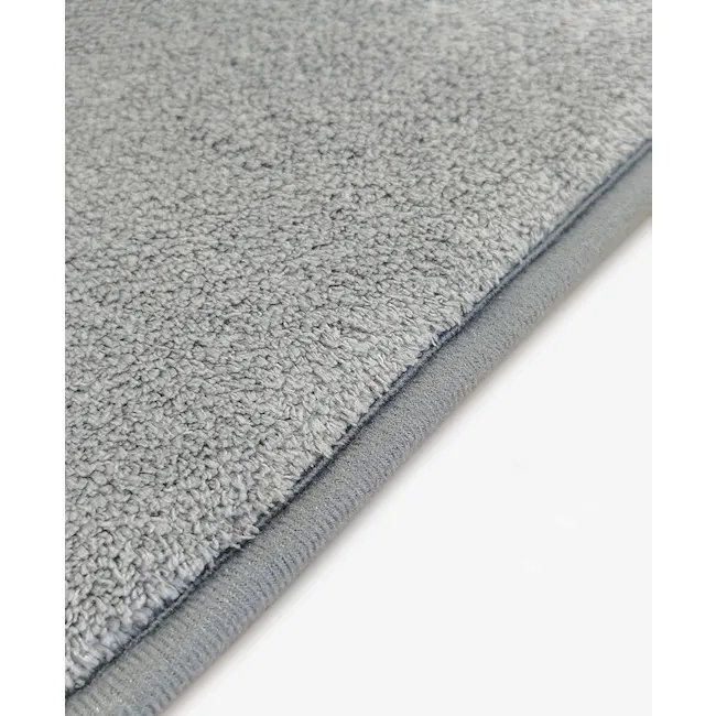 Mateo Kitchen Mat - Light Grey - 4 - Soft, textured, gray carpet with subtle pattern, neatly folded edge, plush fabric, cozy