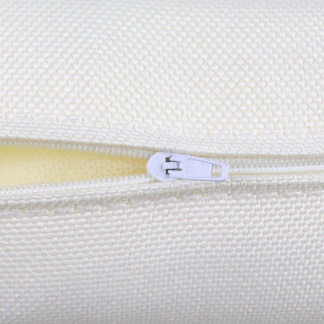 Midas Bar Chair - White Cushion - 4 - White textured fabric zipper, zipper pull, zipper teeth, zipper mechanism, zipper