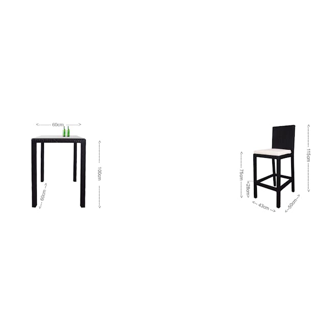 Midas Bar Chair - White Cushion - 4