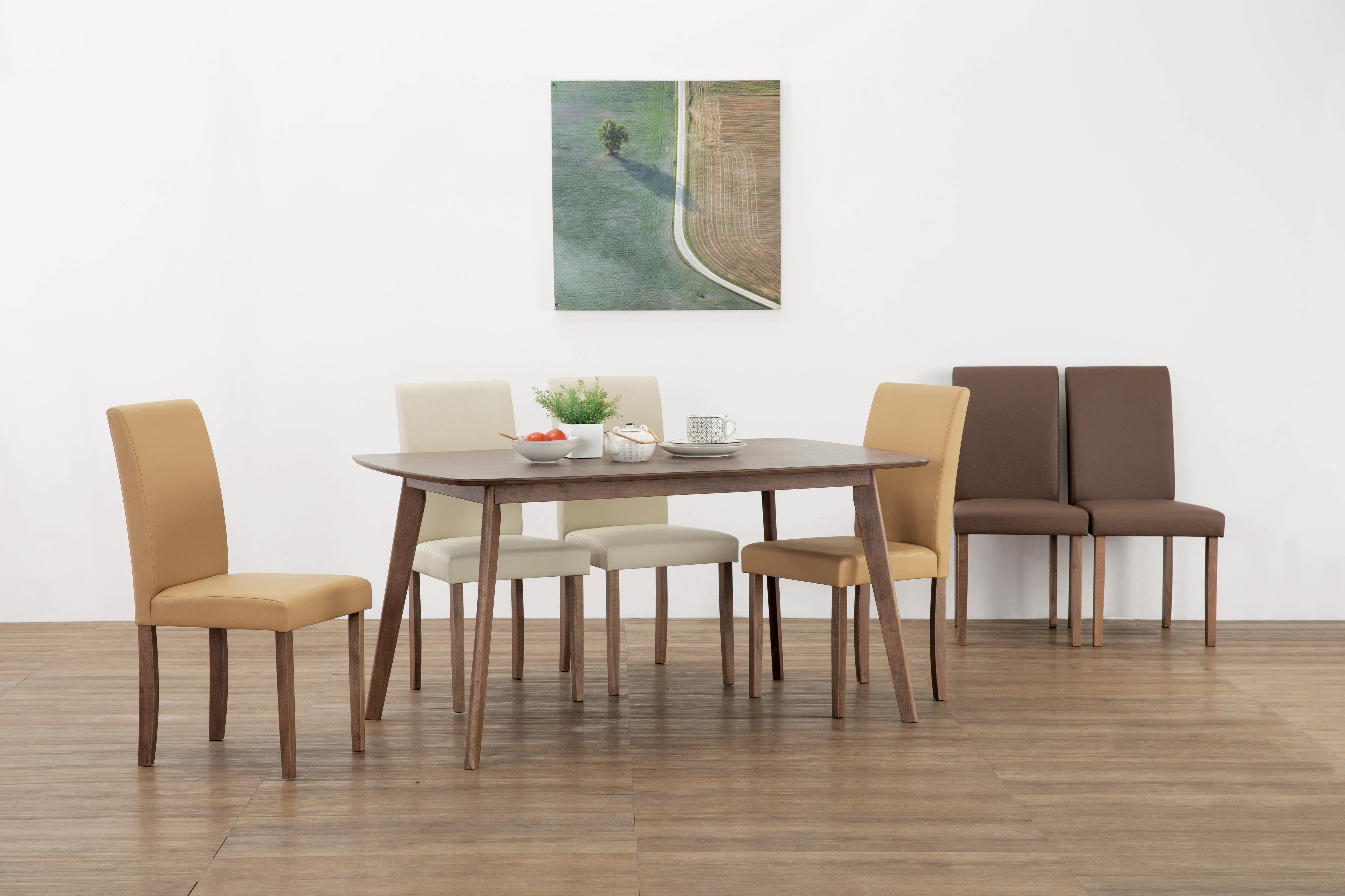 (As-is) Dahlia Dining Chair - Cocoa, Taupe (Faux Leather) - 3 - 7
