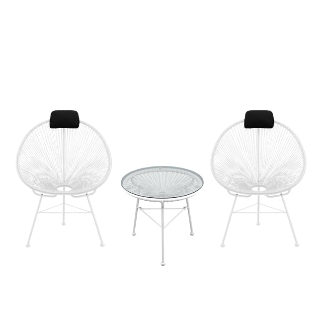 Acapulco 3-Piece Outdoor Side Table Set - White - 0