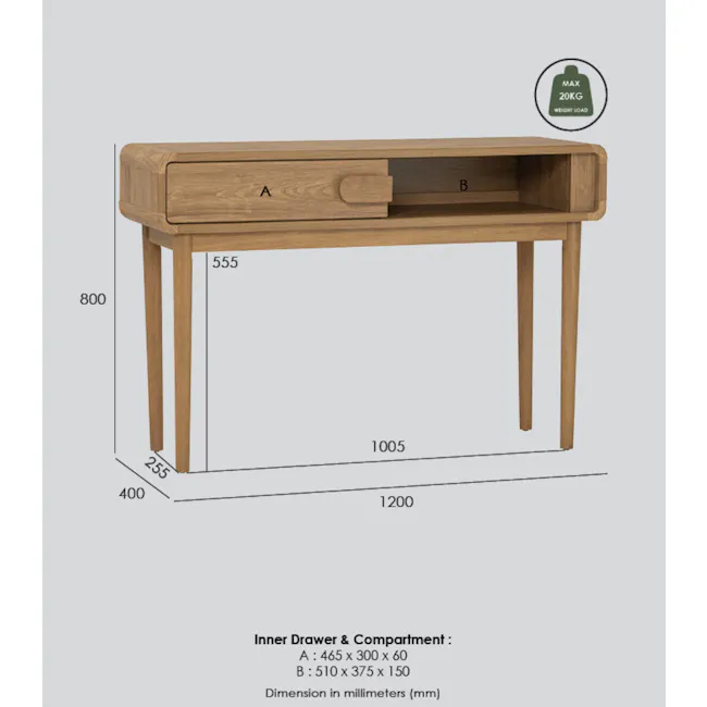 Loma Console Table 1.2m - 10