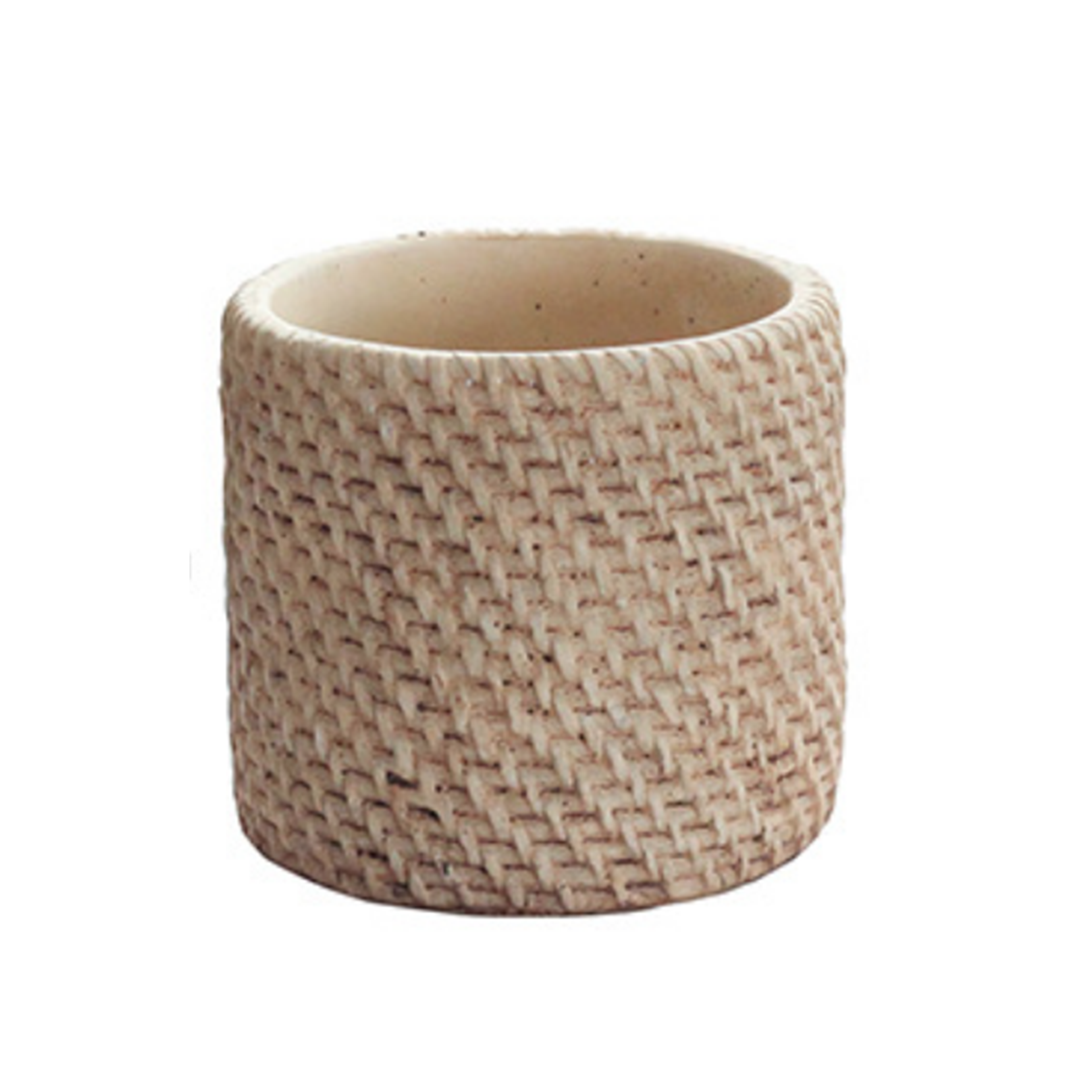 Rattan Cement Pot - Close Cane