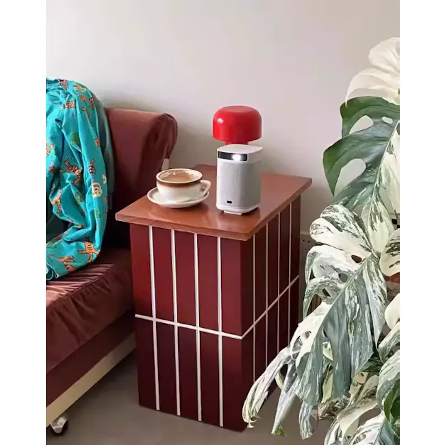 Bridgette Storage Side Table - Brick Red - 9